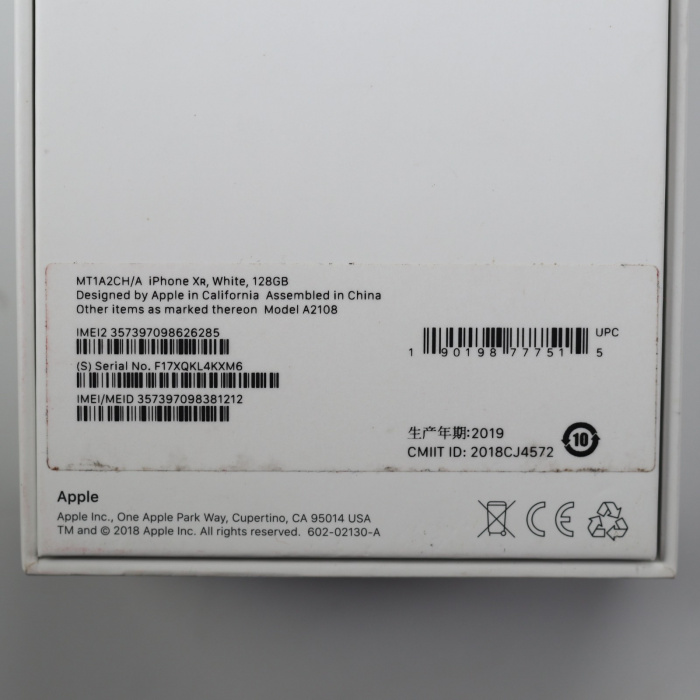 95新 iphone xr 白色 128g 国行 95%电池221次充电 全套包装配件 带