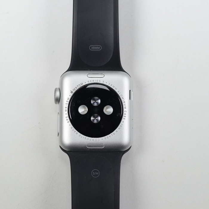 9新 苹果手表s3 38mm 国行 银色铝金属表壳深空灰运动版 带包装配件