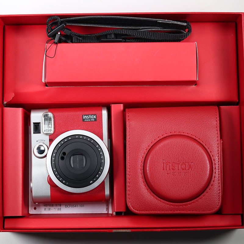 95新 富士instax立拍立得 一次成像相机 mini90 典藏红忆长安礼盒