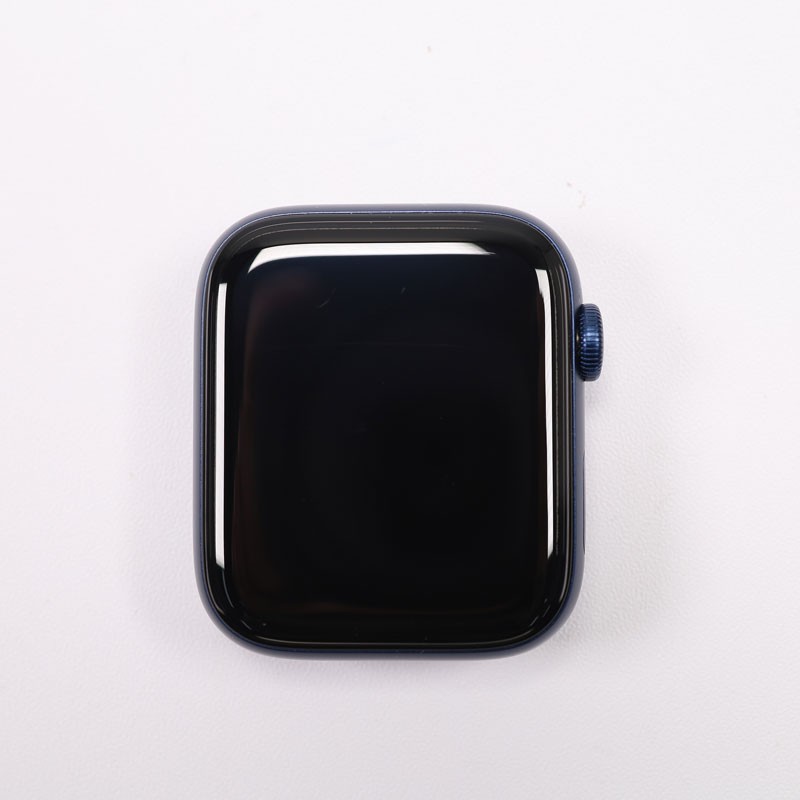 95新 苹果手表s6 44mm 国行 蓝色铝金属表壳 深海军蓝色运动型表带 带