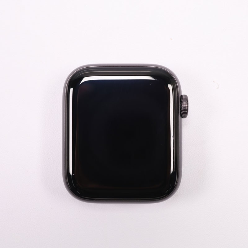 9新 苹果手表s6 44mm 国行 深空灰色铝金属表壳 黑色运动型表带 带