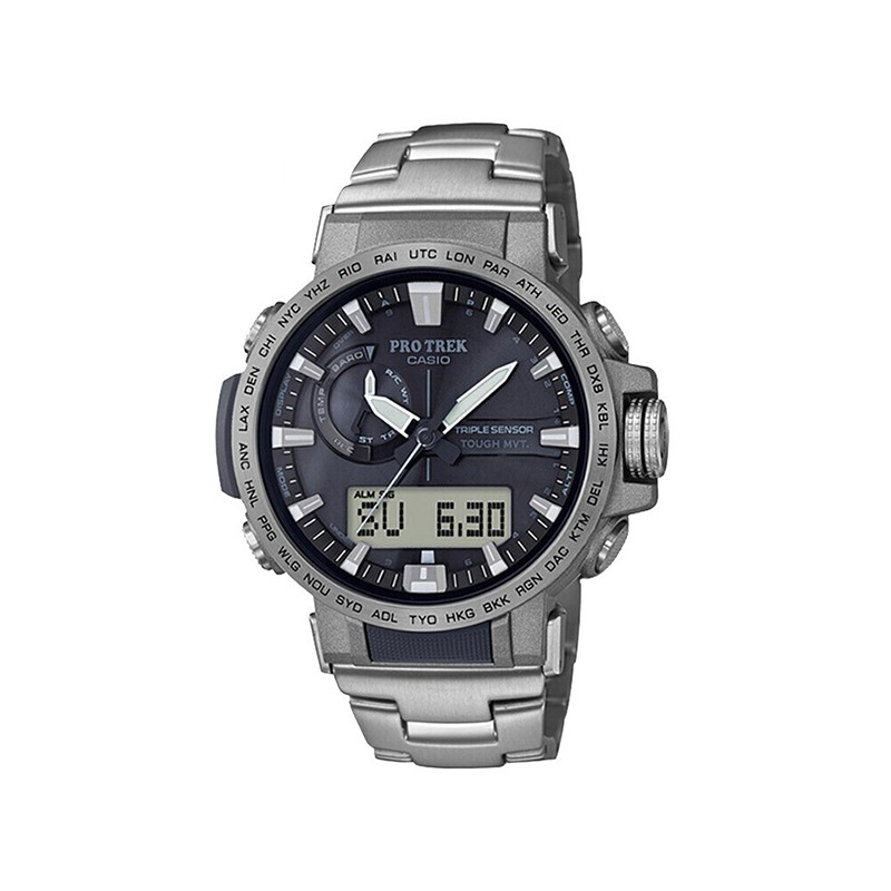 95新 卡西欧 protrek登山系列户外电波太阳能多功能运动手表时尚男表
