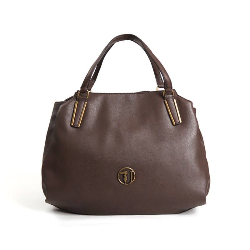 95新 杜鲁萨迪 奢侈品 女士棕色聚酯纤维大号挎包 75b00428 9y099999